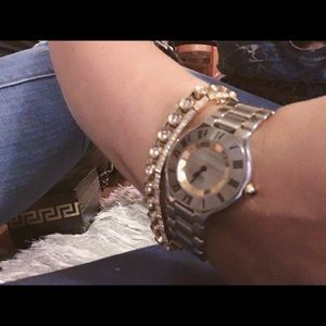 Auth 18kt/ss cartier Watch, booklet, pouch incl